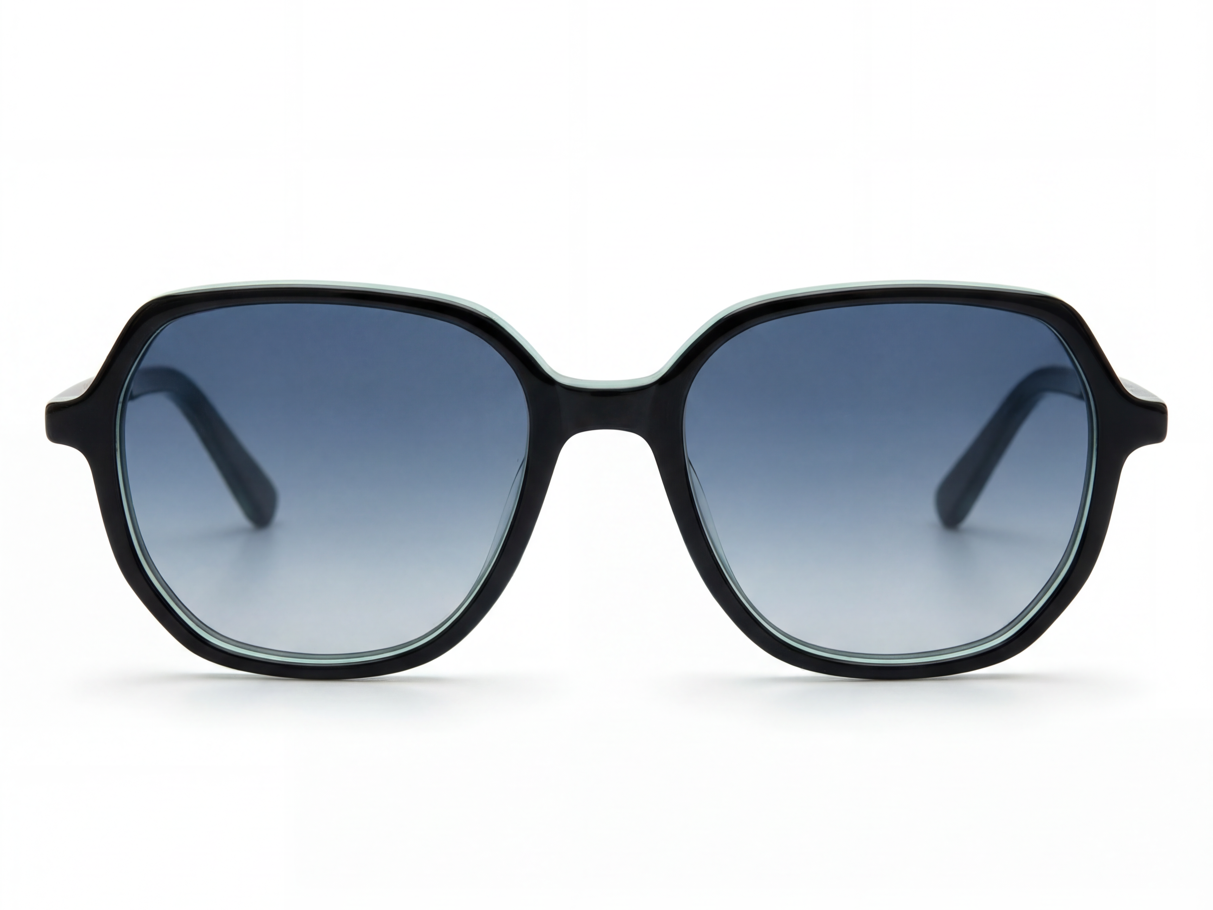 Kairo — Black, Mint Frame & Blue Gradient Lenses