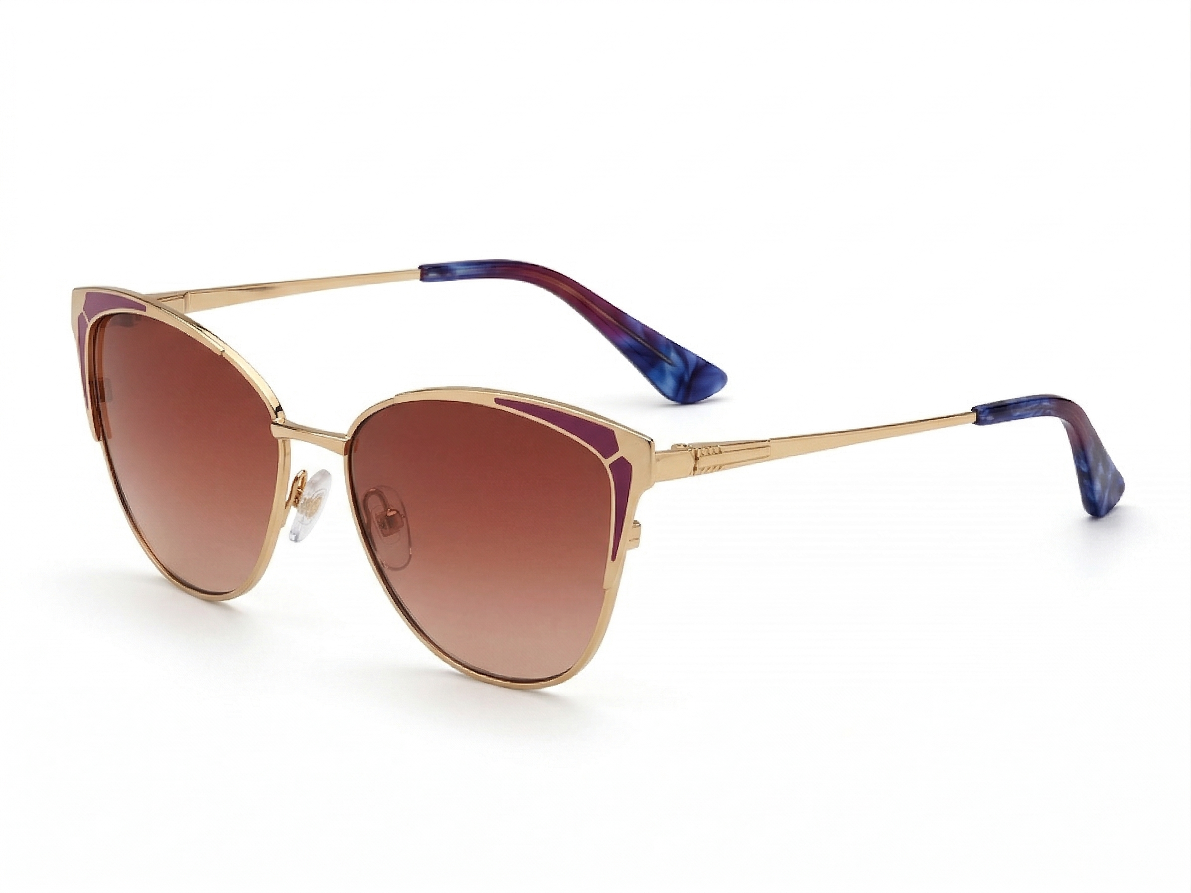 Axel — Gold & Purple Frame with Brown Gradient Lenses