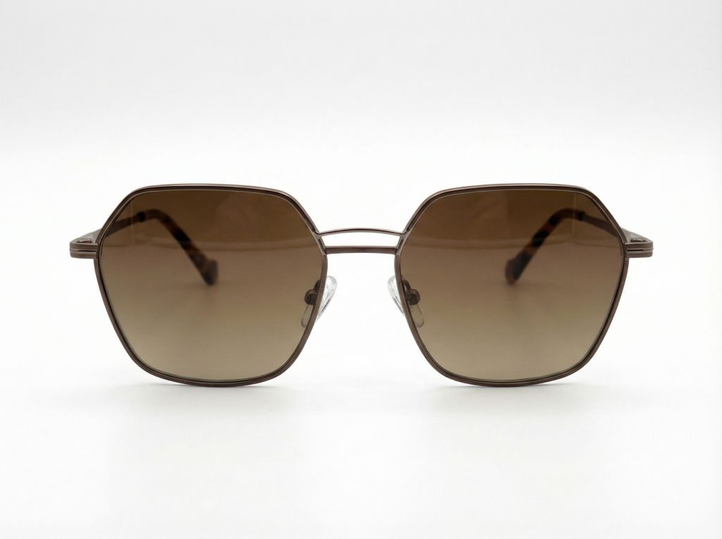 Lumo — Metal & Tortoise Hexagonal Frames with Brown Gradient Lenses