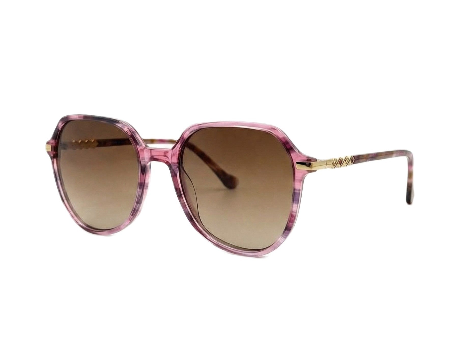 Vero — Pink Patterned Frame & Brown Gradient Lenses