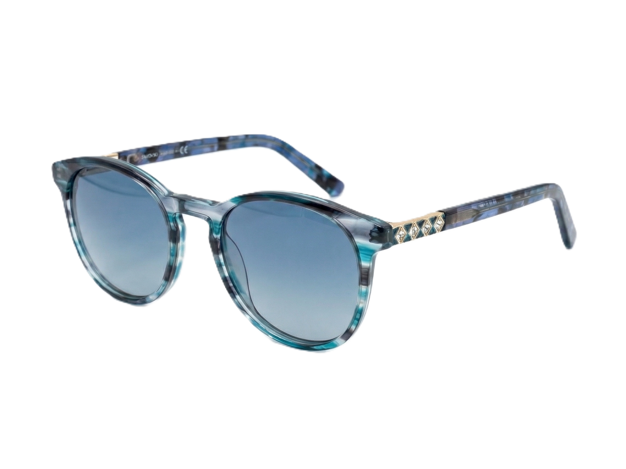 Orin — Aqua Patterned Frame & Blue Gradient Lenses