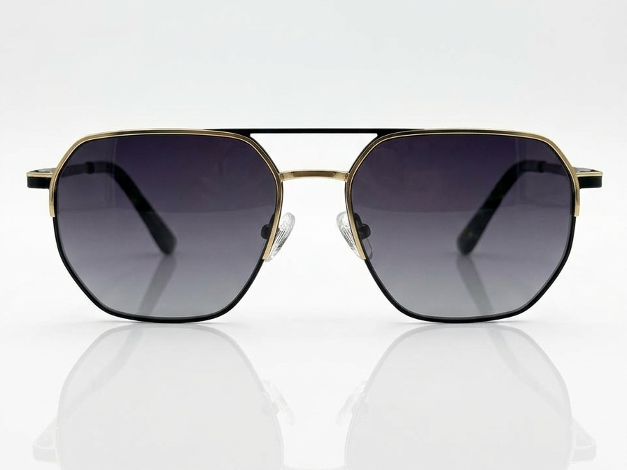 Talon — Gold & Black Aviator Frame & Smoke Gradient Lenses