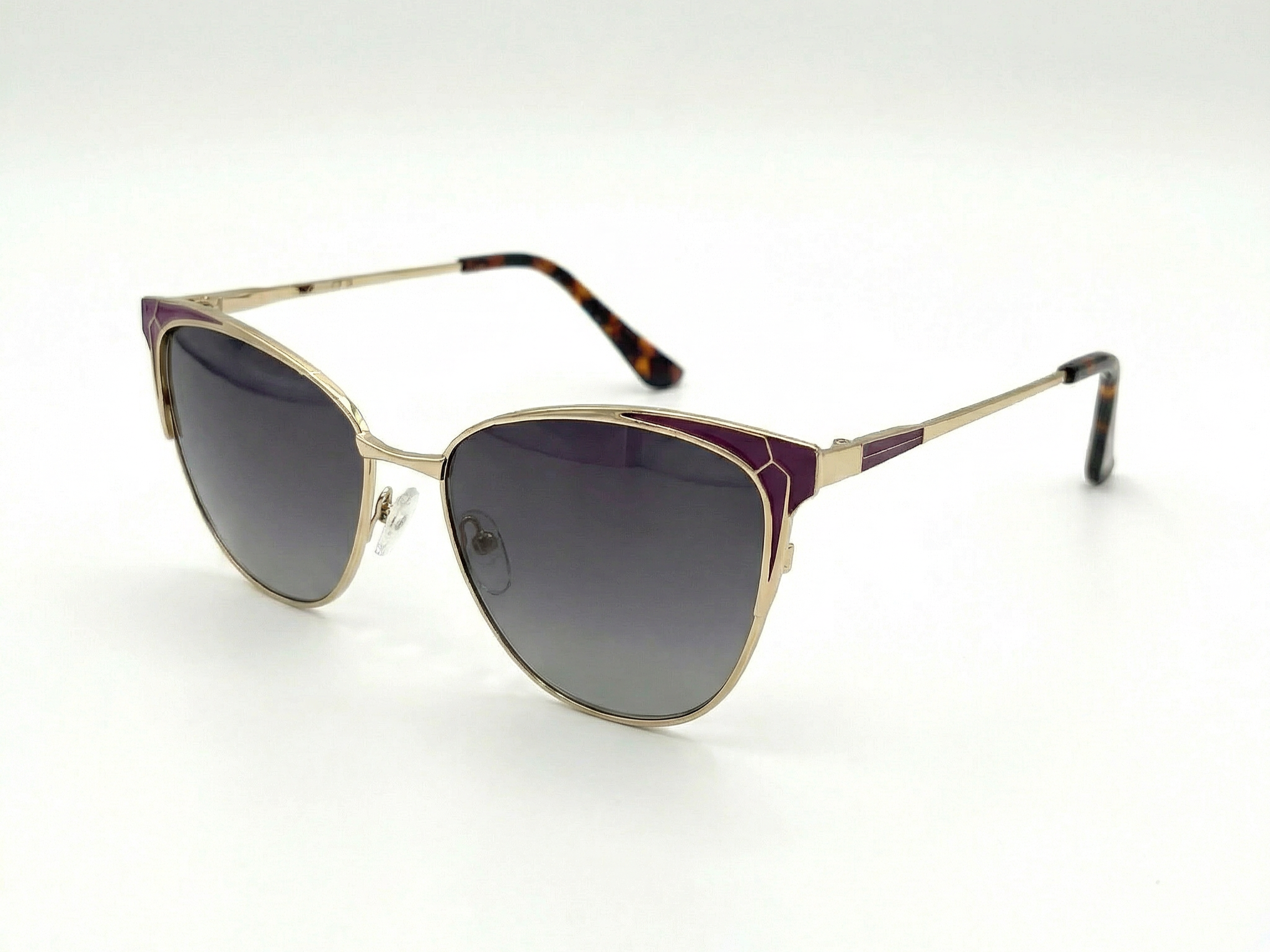 Axel — Gold & Maroon Frame with Smoke Gradient Lenses