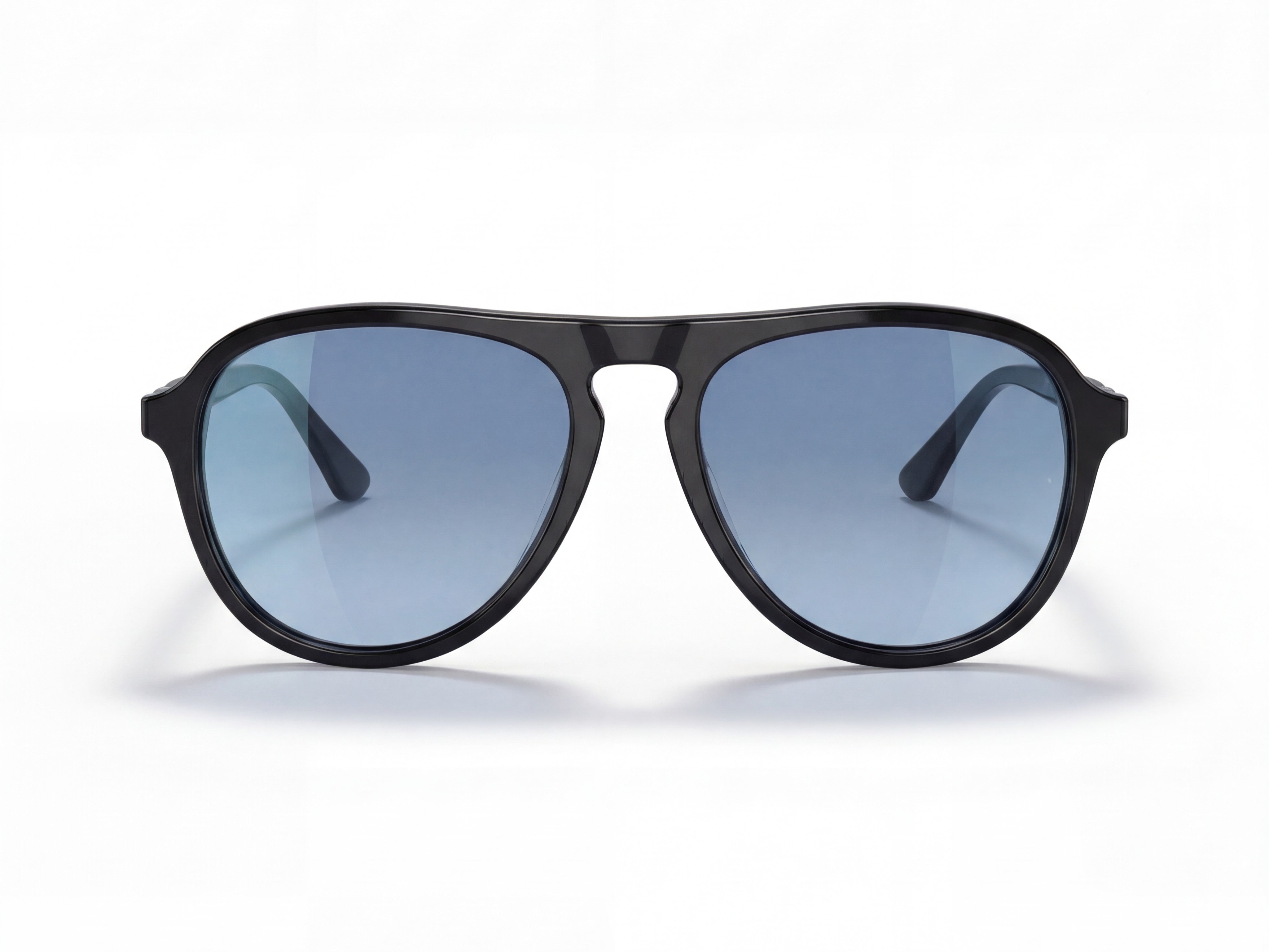 Riven — Jet Black Navigator Frames & Blue Lenses